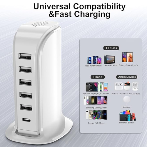 Cargado USB De 5 puertos + 1 tipo C