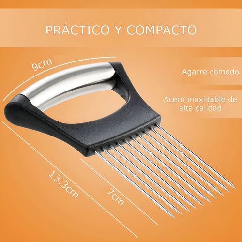 Soporte acero inoxidable para rebanar cebollas