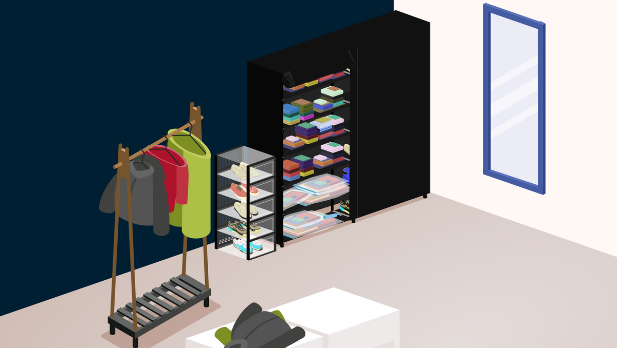Clóset organizado con productos Vauli