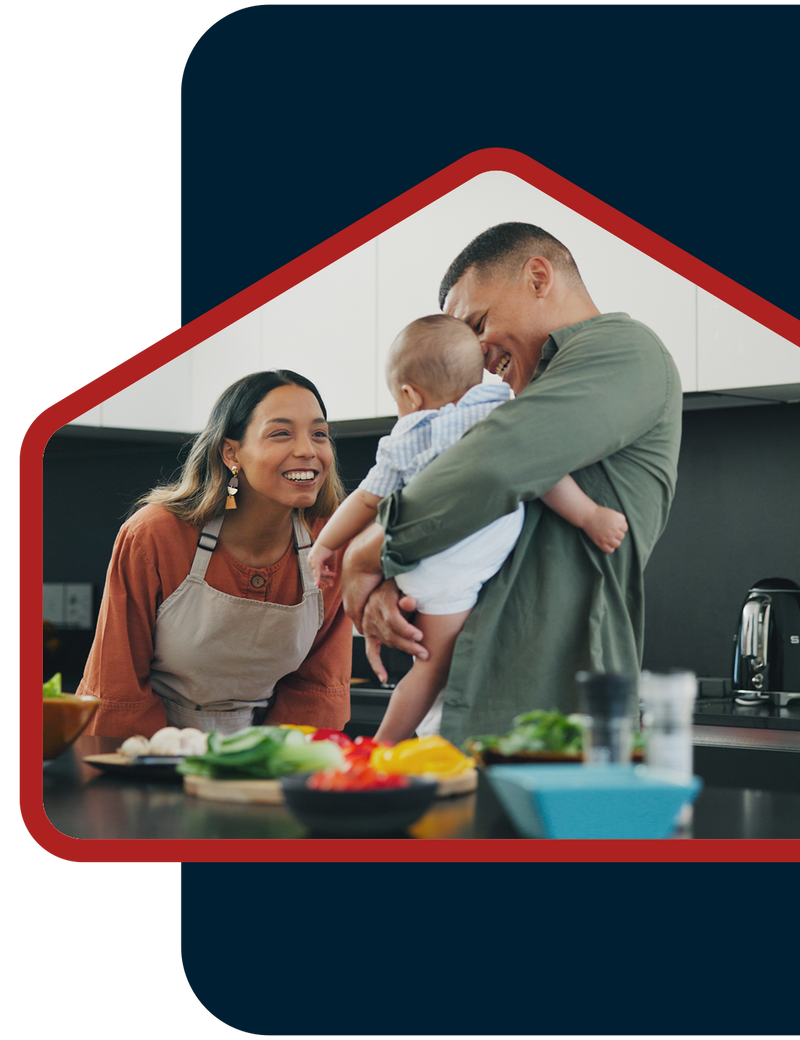 Familia cocinando junta