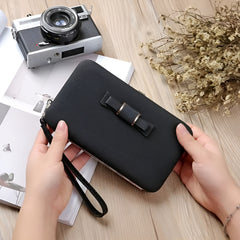 Cartera de semicuero con cremallera para mujer