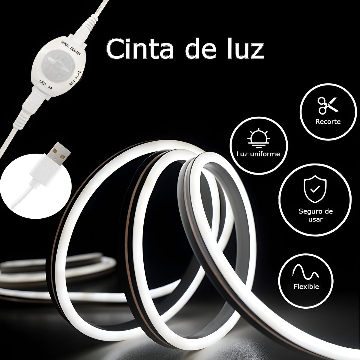 Cinta de luz inteligente con sensor – Comprar al mejor precio en NQLN Store Venezuela