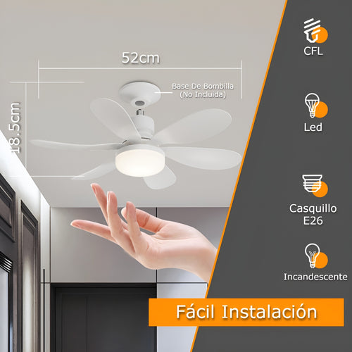 Ventilador de luz con control remoto