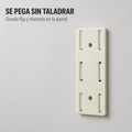 Fijador para regleta de pared con autoadhesivo multifuncional
