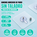 Ganchos de pared adhesivos de tornillo (pack de 10)