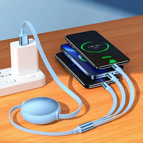 Cable de carga Lightning retractil 3 en 1