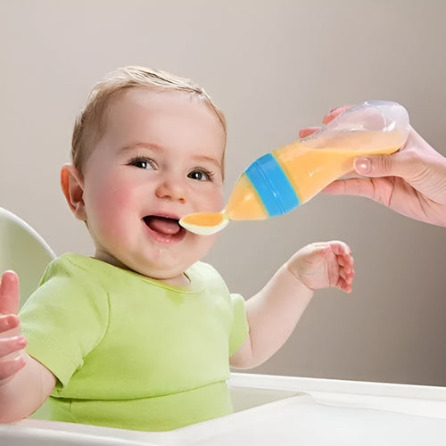 Botella de silicona con cuchara y cubierta 90ml