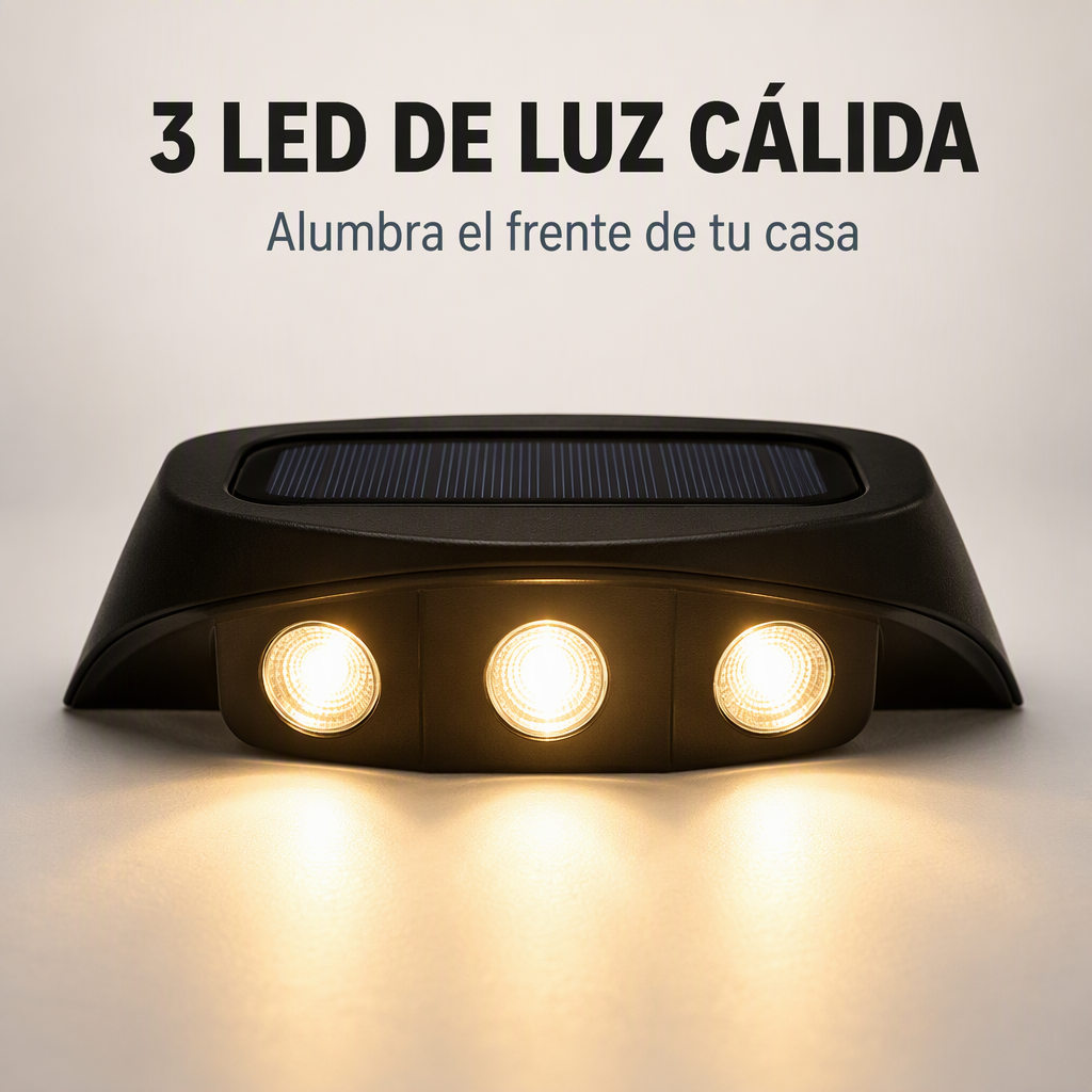 Lampara solar LED con sensor de movimiento