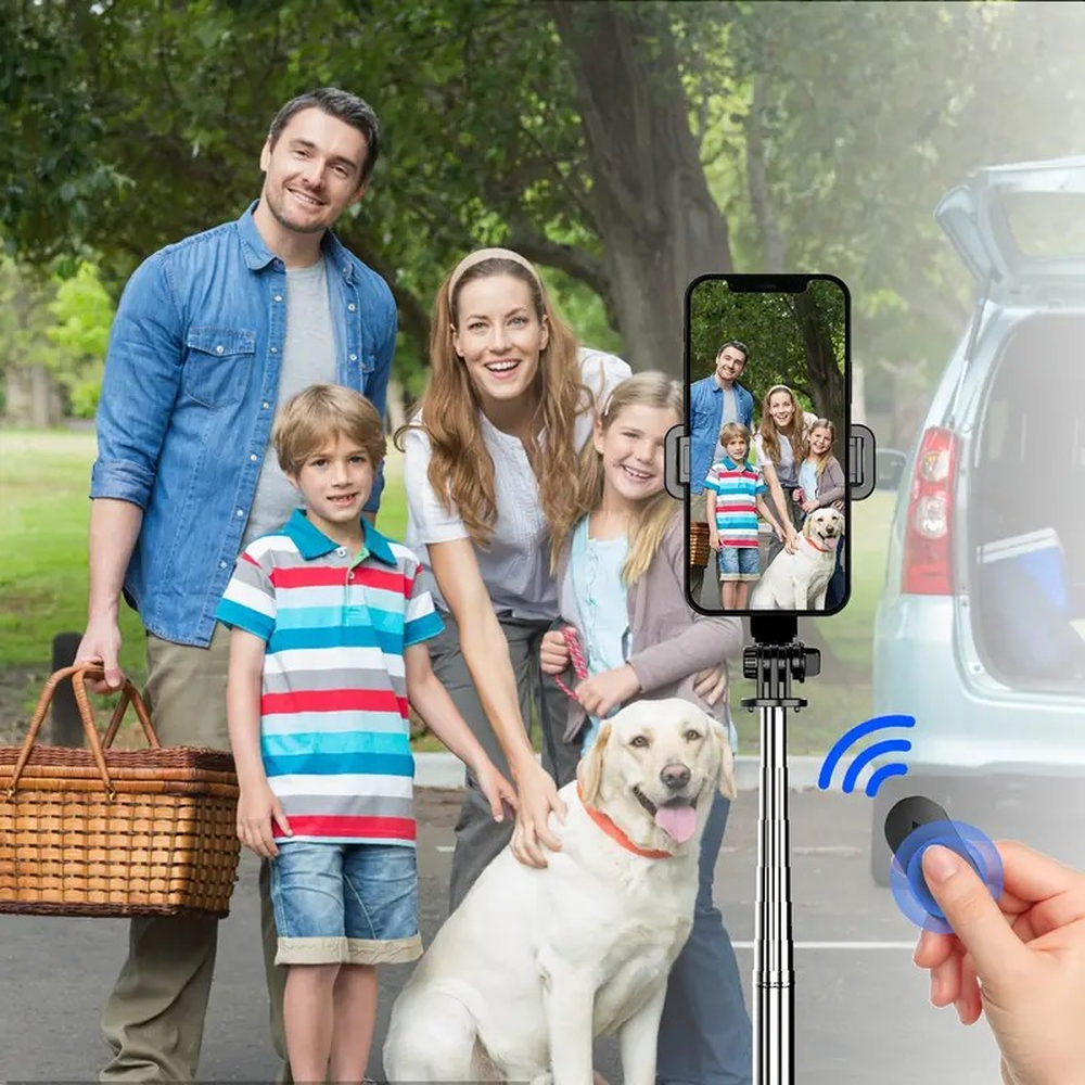 Tripode de palo selfie extensible con control remoto inalambrico