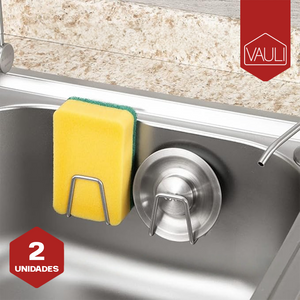 Soporte de esponja de acero inoxidable VAULI (Pack de 2)