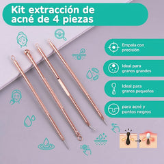Kit extraccion de acne de 4 piezas