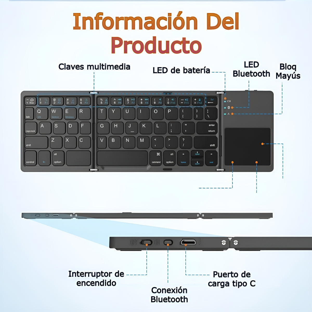 Mini Teclado Plegable con Bluetooth – Comprar al mejor precio en NQLN Store Venezuela