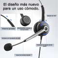 Auriculares USB con microfono para computadora para callcenter – Vista detalle del producto – NQLN Store