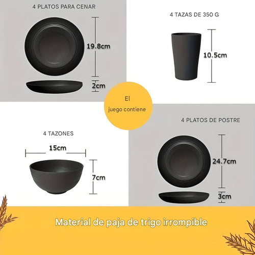 Juego de vajilla (16 piezas)
