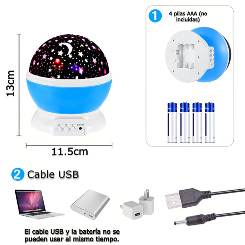 Proyector de luz nocturna con forma de estrellas